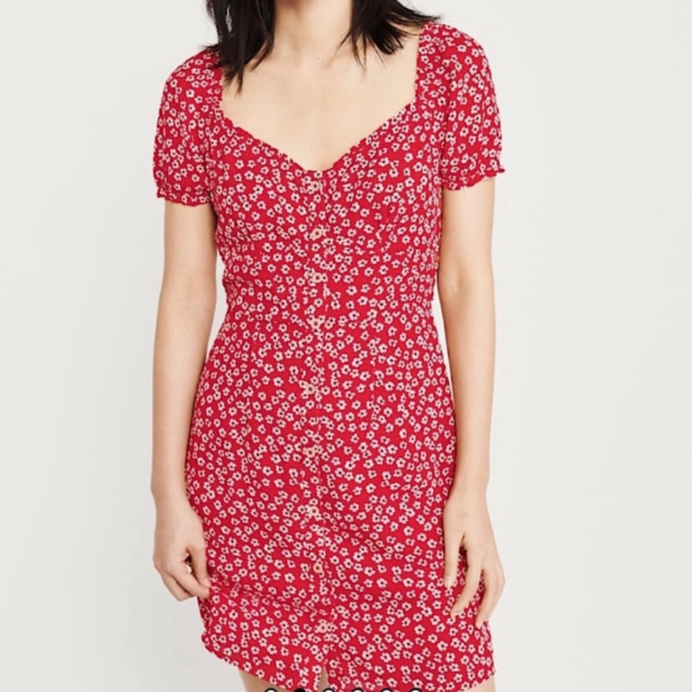 NWT Abercrombie & Fitch Red Floral Dress